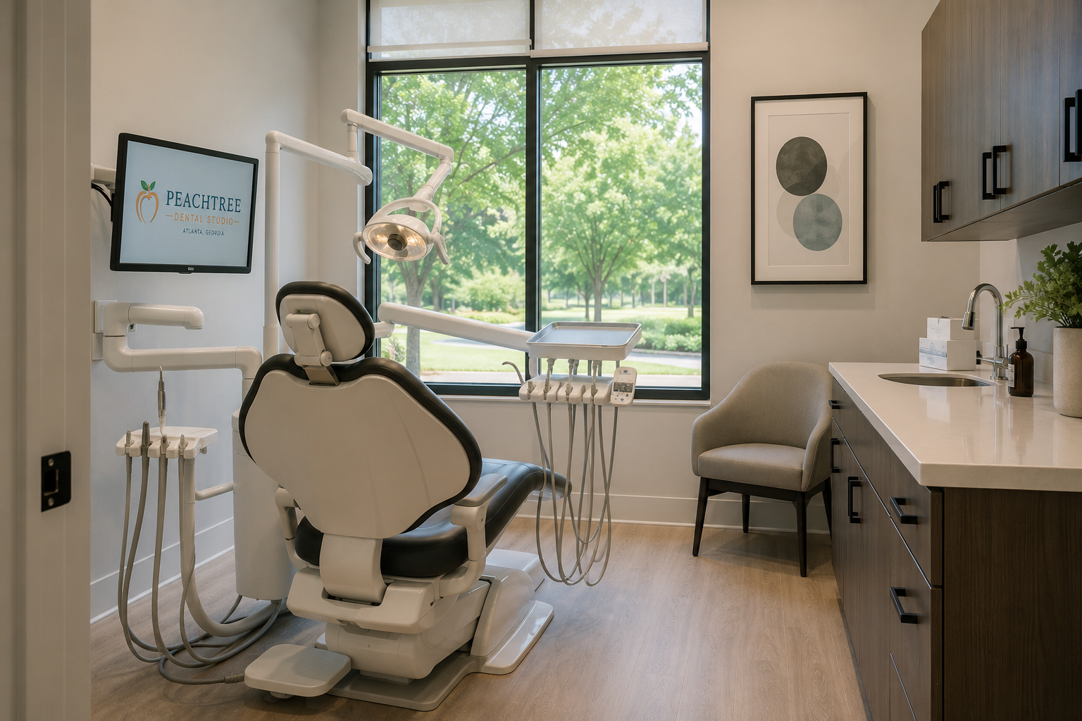 Modern dental operatory at Peachtree Dental Studio